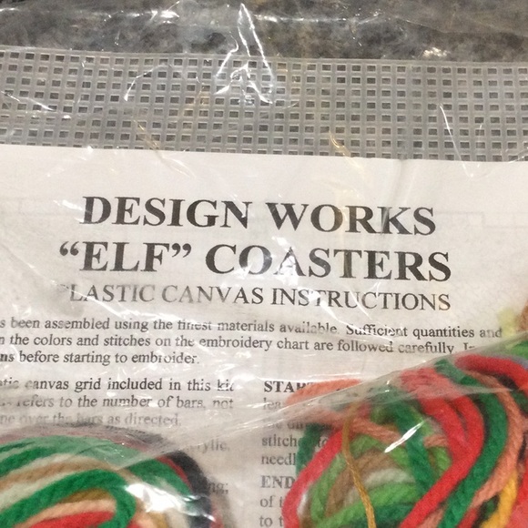 🎄Elf Coasters Christmas craft kit set of 6. New-old stock. - Picture 2 of 4